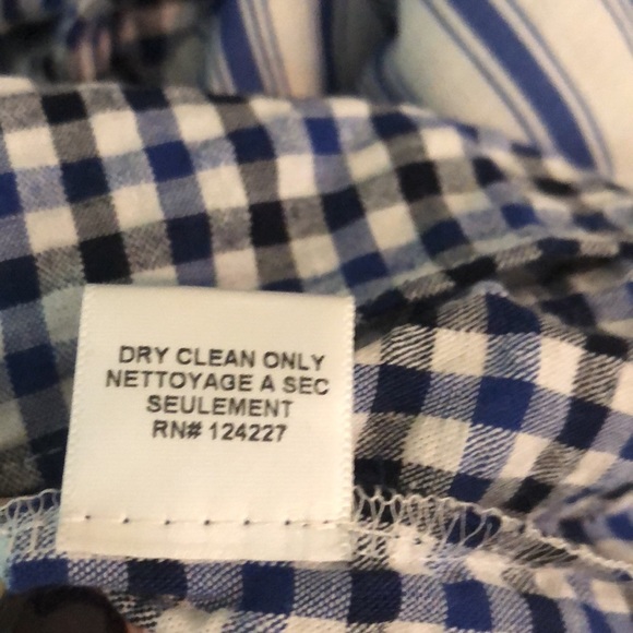 Misa Los Angeles Blue White Gingham Ruffle Sleeve One Shoulder Blouse - Picture 5 of 8